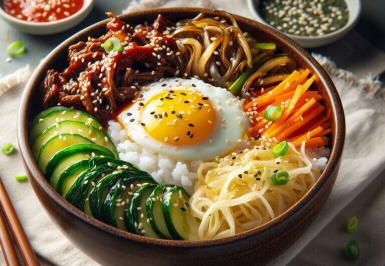 Découvrez le bibimbap : saveurs et équilibre dans un bol coréen traditionnel
